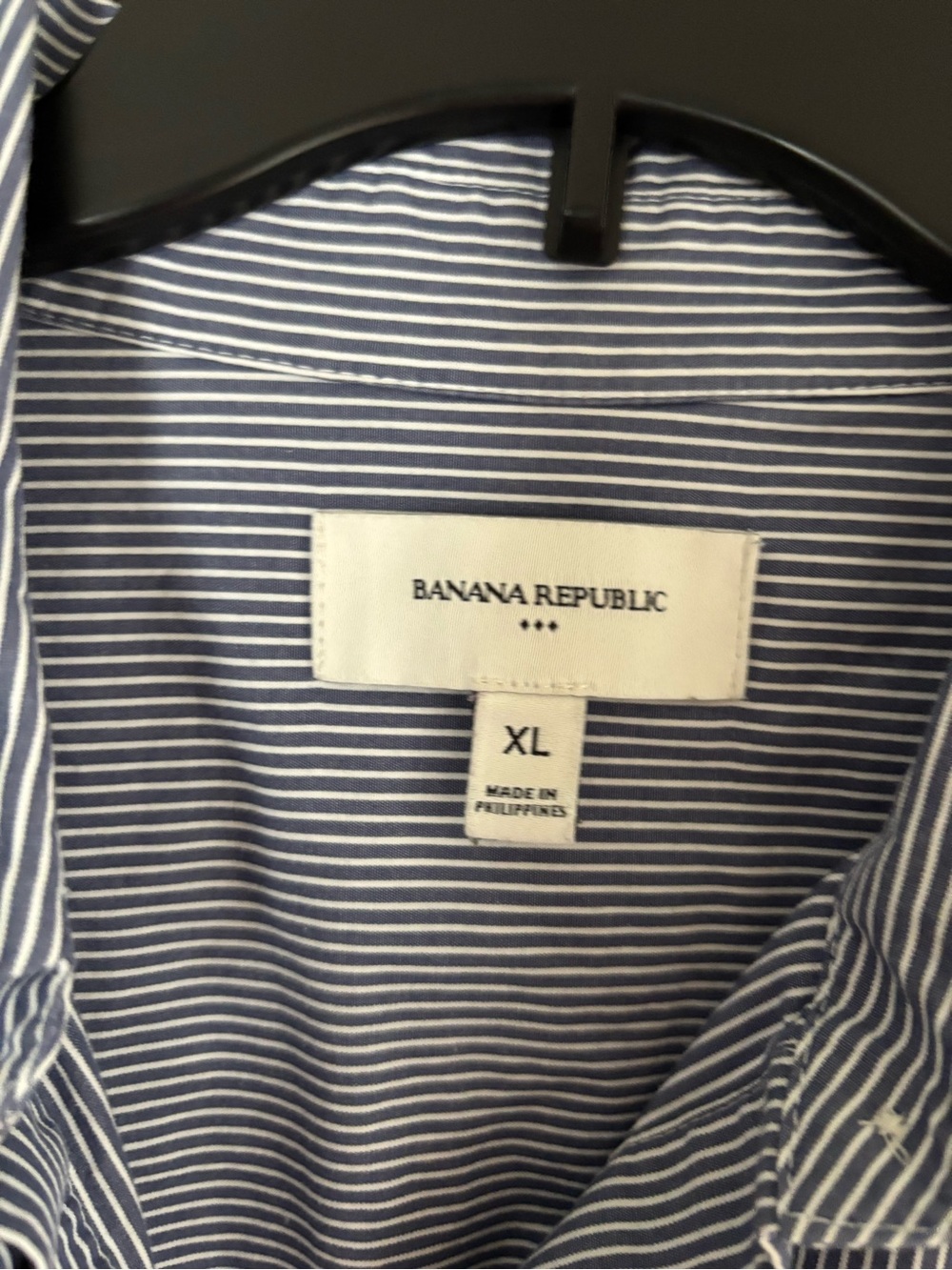 Banana Republic Navy and White Pinstripe Shirt - Picture 2 of 7